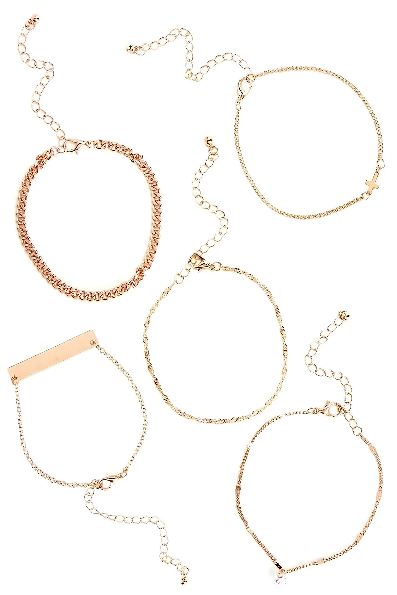 Layered Charm Bracelets Set