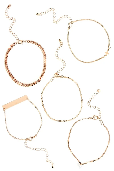 Layered Charm Bracelets Set