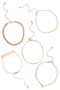 Layered Charm Bracelets Set