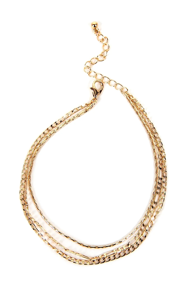 Dainty 3 Row Chain Anklet