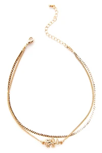 Double Row Rose Charm Anklet