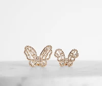 Butterfly Rhinestone Ring Set