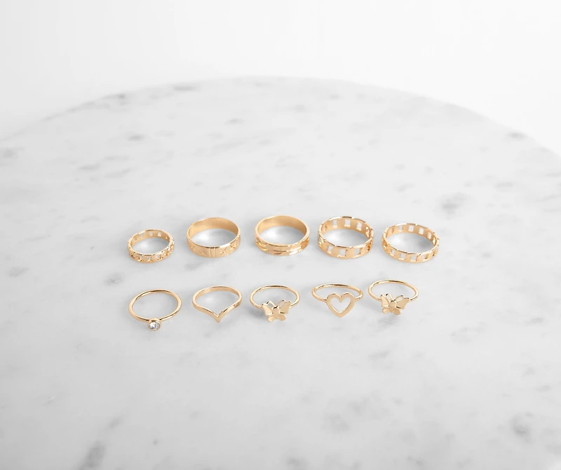 Butterfly Kisses Ring 10 Pack