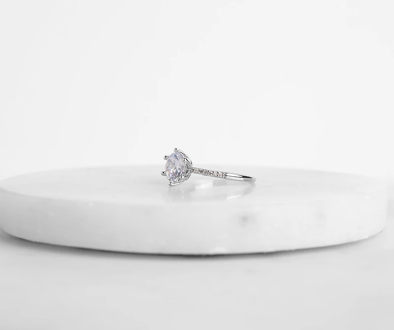 Cubic Zirconia Solitaire Diamond Ring