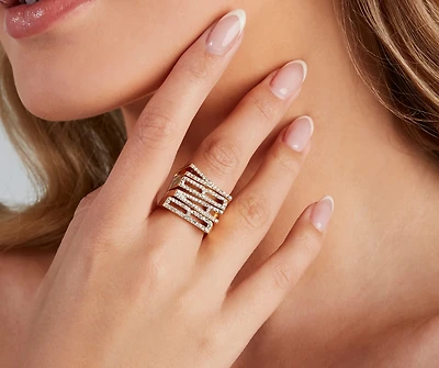 Glam Baby Rhinestone Stacked Rings