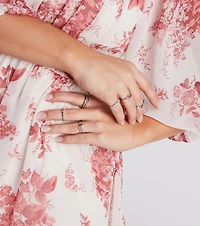 Trendy Shine Rhinestone Dainty Ring Set