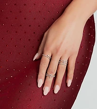 Simple Chic Sparkle Three-Pack Ring Set