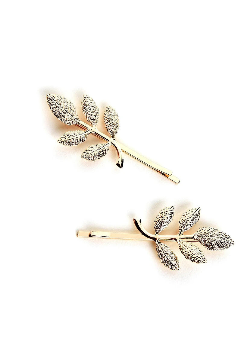 Dainty Metal Leaf Hair Pins