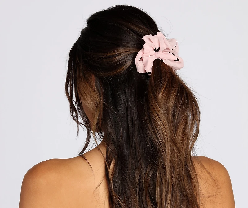 Heart Print Scrunchies