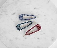 Shine Is On Your Side Rhinestone Teardrop Barrettes