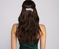 Iridescent Flower Rhinestone Hair Comb