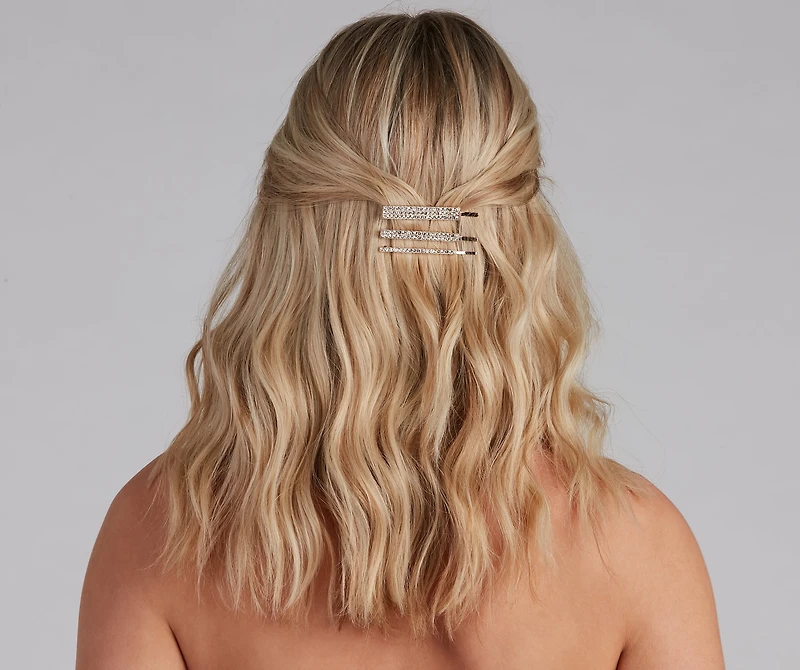 Glam Babe Rhinestone Bobby Pin Five Pack