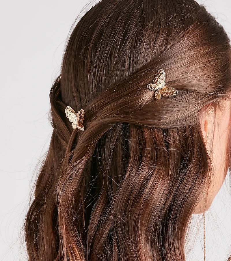 Winged Spirit Butterfly Hair Pins