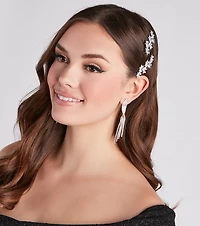 Bloom With Glamour Rhinestone Floral Barrette Set