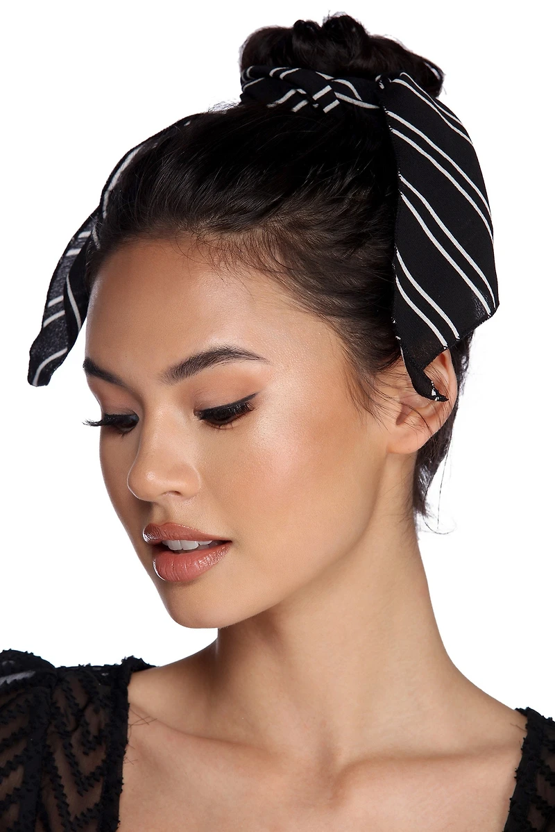 Stripes And Spots Scrunchie Scarf Set