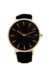 Faux Suede Minimal Watch