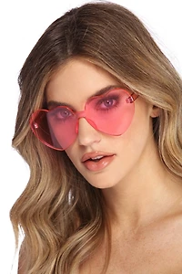 Rimless Heart Sunglasses