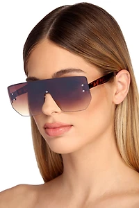 Geometric Rimless Sunglasses