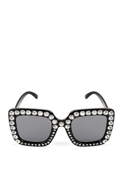 XL Rhinestone Trim Sunglasses