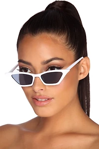 Edgy Narrow Cat Eye Sunglasses