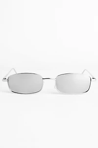 Mirrored Mini Rectangle Sunglasses