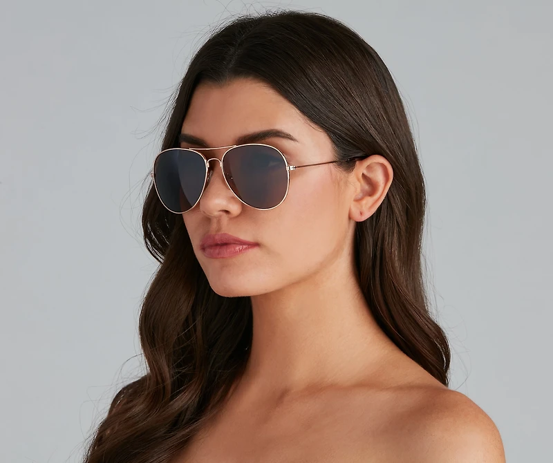 New Classic Metal Aviator Sunglasses