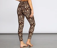Cozy Leopard Print PJ Leggings