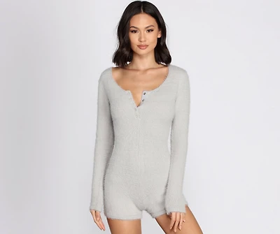 Cozy Eyelash Knit PJ Romper