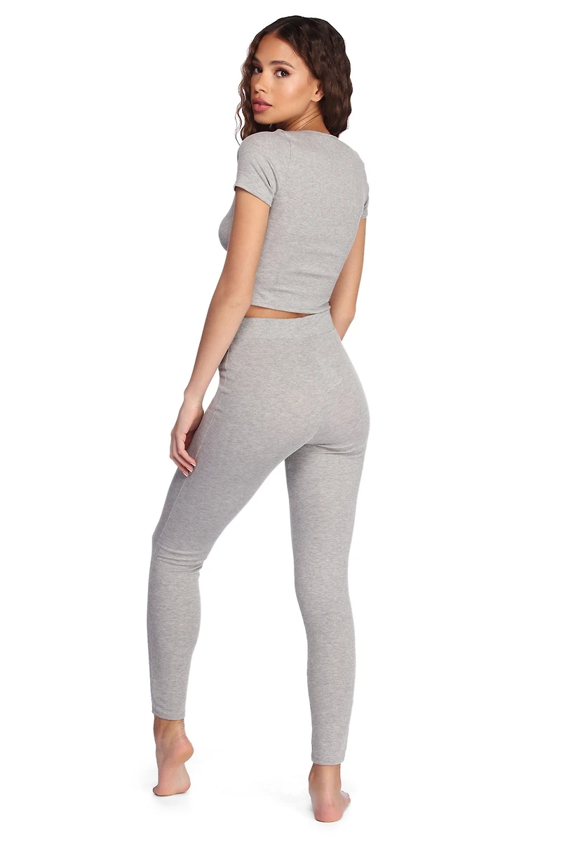 Sweet Dreams Ribbed PJ Set