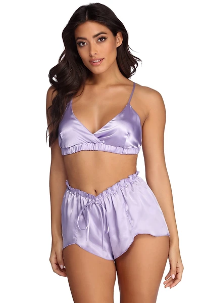 Playful Satin Pajama Set