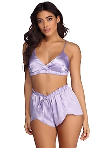 Playful Satin Pajama Set