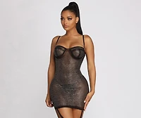 Fine Rhine Mesh Wire Chemise + Panty Set