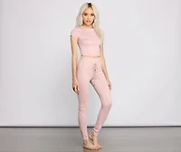 Simple And Sweet Pajama Crop Top