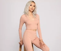 Every Day Ribbed Knit Pajama Crop Top