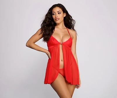 Lace Desire Babydoll and Panty Set