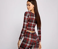 Classic Plaid Pajama Crop Top
