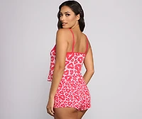 Hello Gorgeous Robe and Pajama Tank With Shorts Set