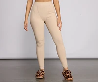Ribbed High Waist Pajama Leggings