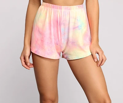 Rainbow Tie Dye Pajama Shorts