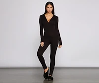 Sweet Dreams V-Neck Knit Onesie