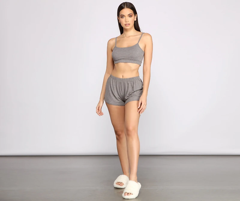 Catching Cozy Vibes Cropped Pajama Tank