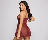 Sultry Sheer Mesh Babydoll And Panty Set
