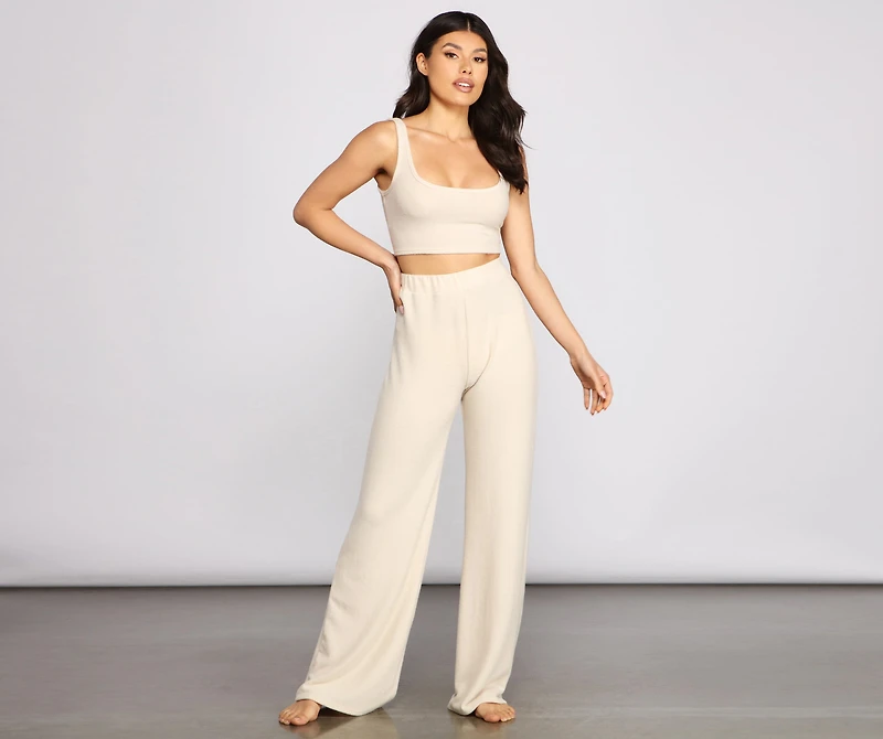 Fuzzy Feels Wide Leg Pajama Pants