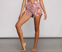 Floral Dreams High Waist Pajama Shorts
