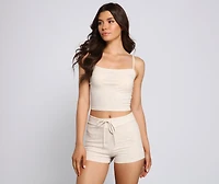 Casual Mood Ribbed Knit Pajama Tank