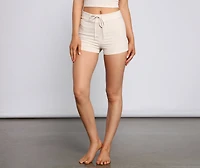 Casual Mood Ribbed Knit Pajama Shorts