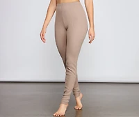 Casual And Stylish Waffle Knit Leggings