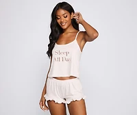 Sleep All Day Pajama Tank And Shorts Set