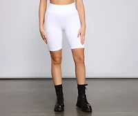 Sleek And Basic Ribbed Biker Shorts