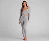 Lazy Daze Scoop Neck Pajama Top